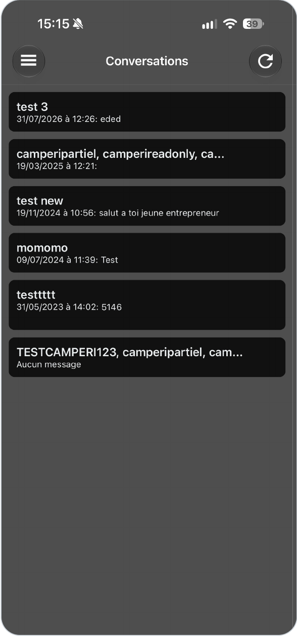 Driver : messagerie
